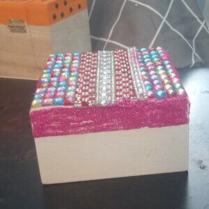Handmade Rhinestone Glitter Jewelry Box